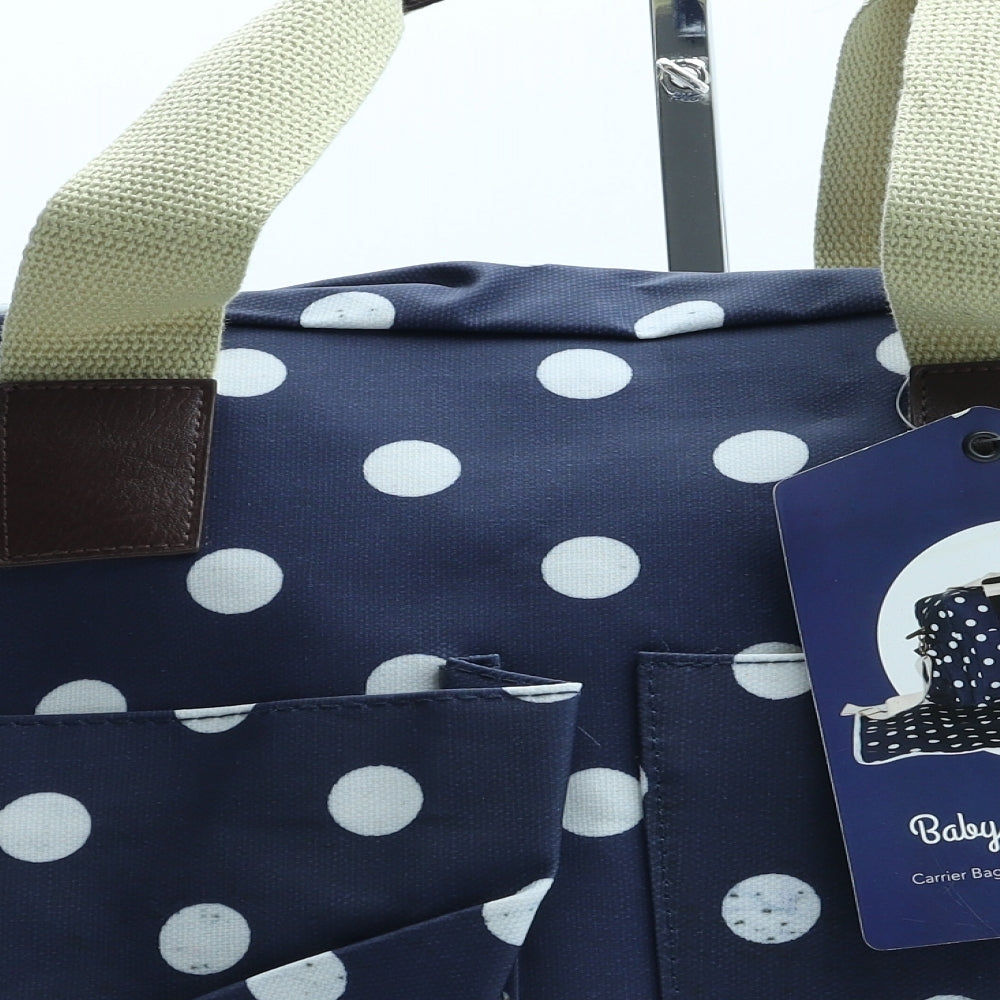 Preworn Womens Blue Polka Dot Polyurethane Duffle Size Large - Baby Changing