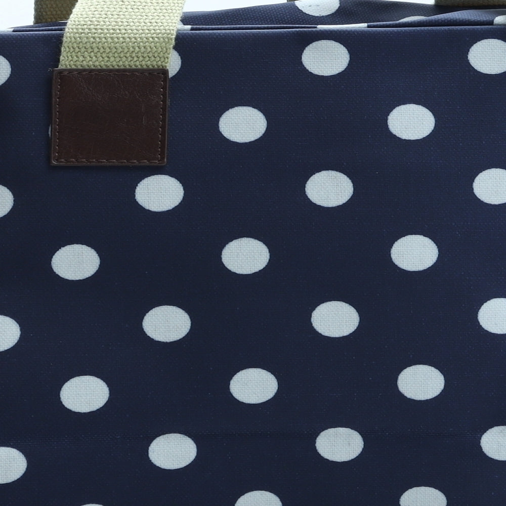 Preworn Womens Blue Polka Dot Polyurethane Duffle Size Large - Baby Changing