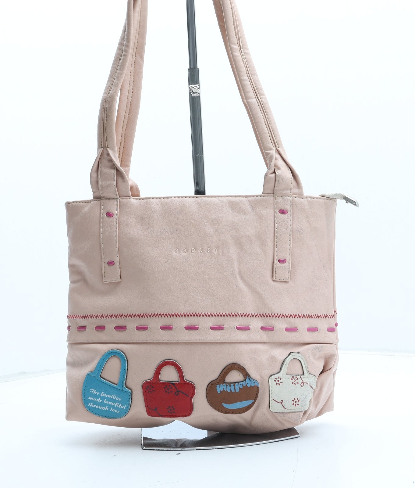 Radley Womens Pink Leather Top Handle Bag Size Small