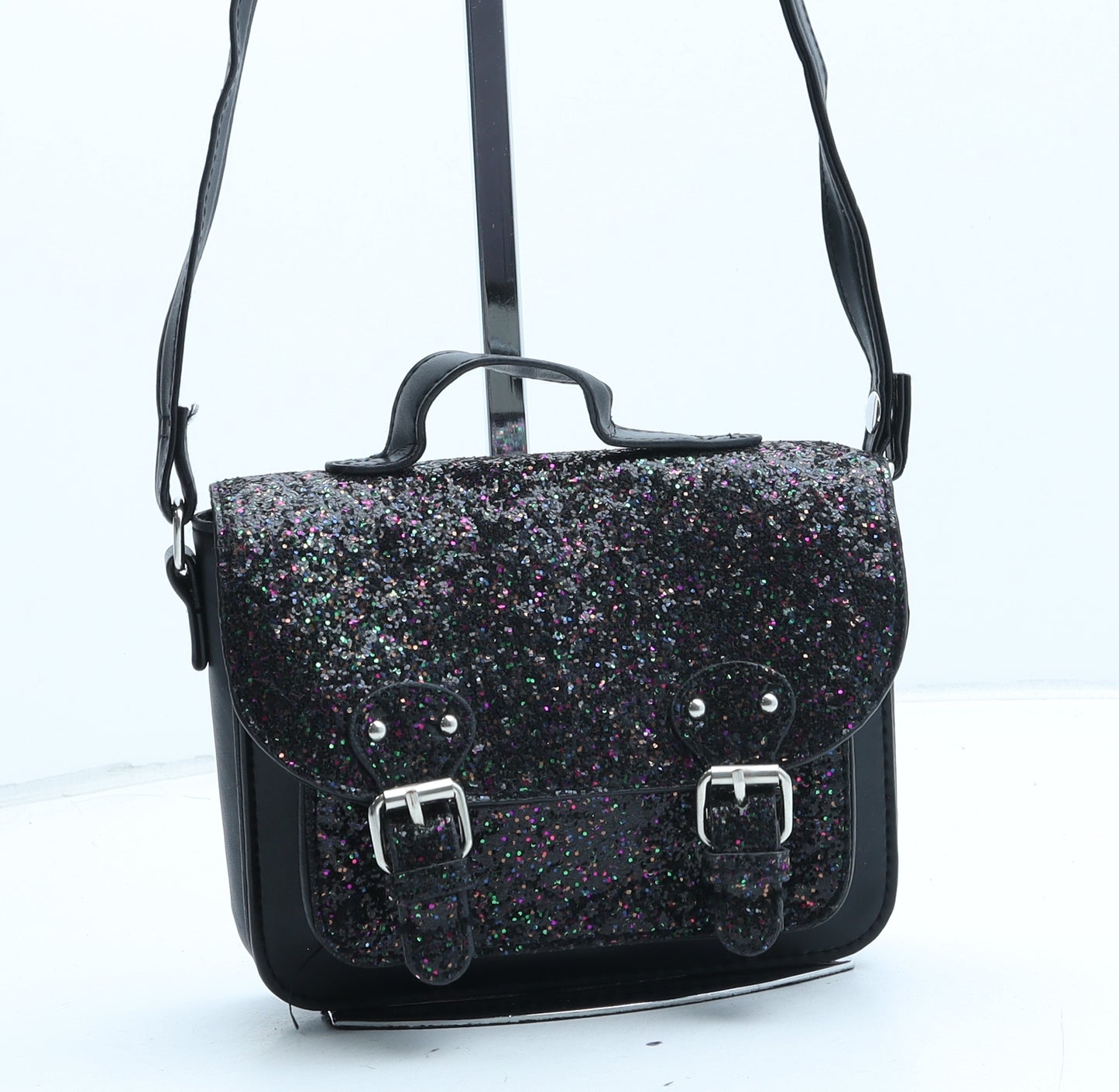 Primark Girls Black Polyurethane Crossbody Size Small Magnetic