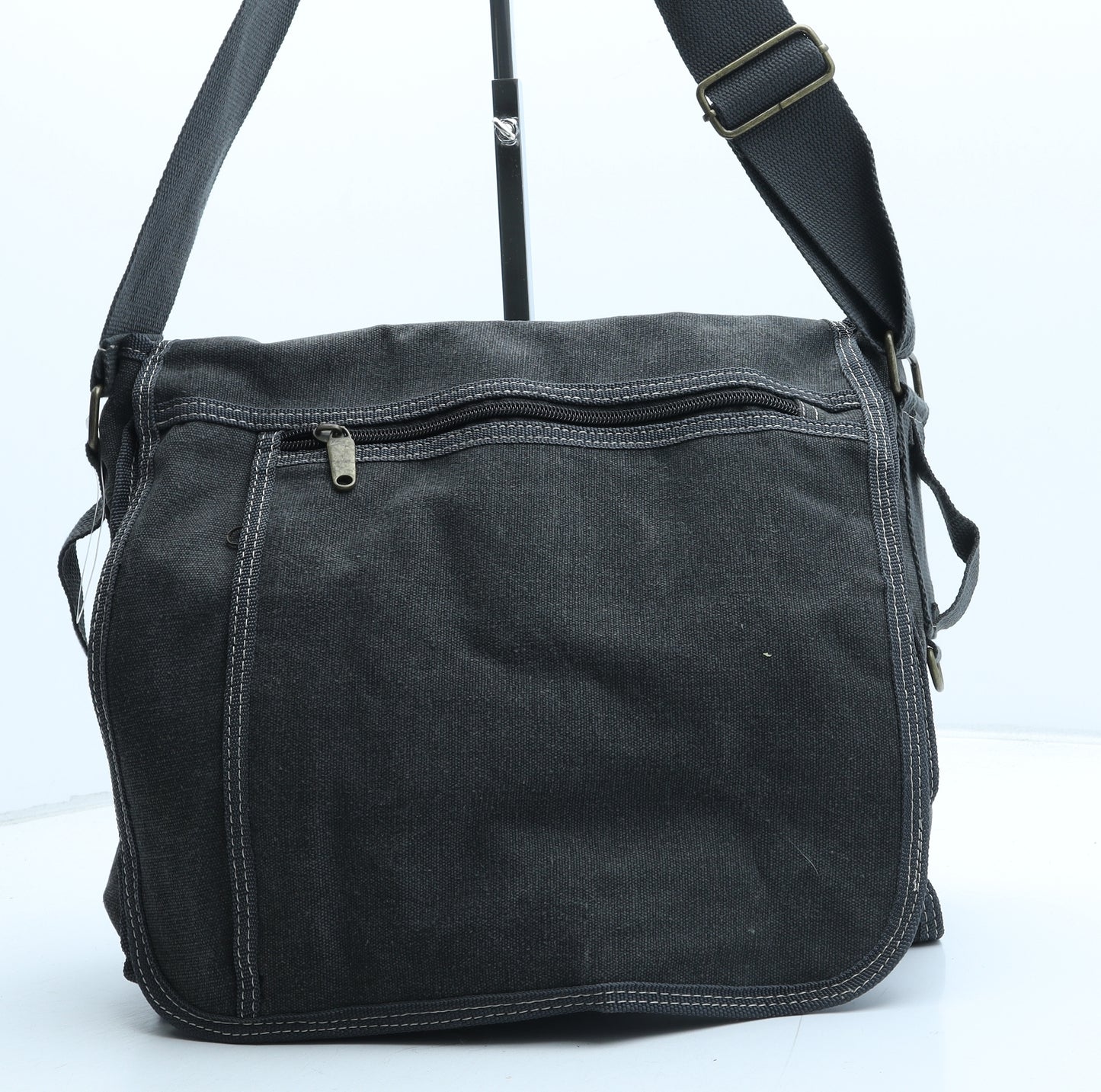 Preworn Womens Grey Polyester Satchel Size Large