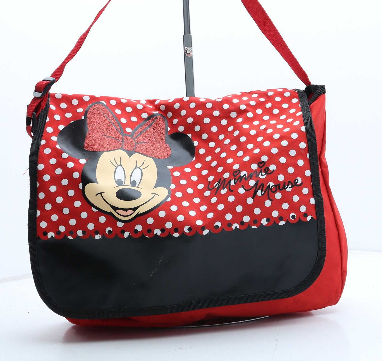 Disney Girls Red Polka Dot Polyester Satchel Size Large Hook & Loop - Minnie Mouse