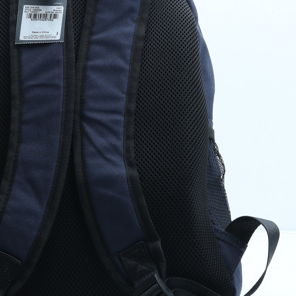 TU Mens Blue Polyester Backpack Size Medium
