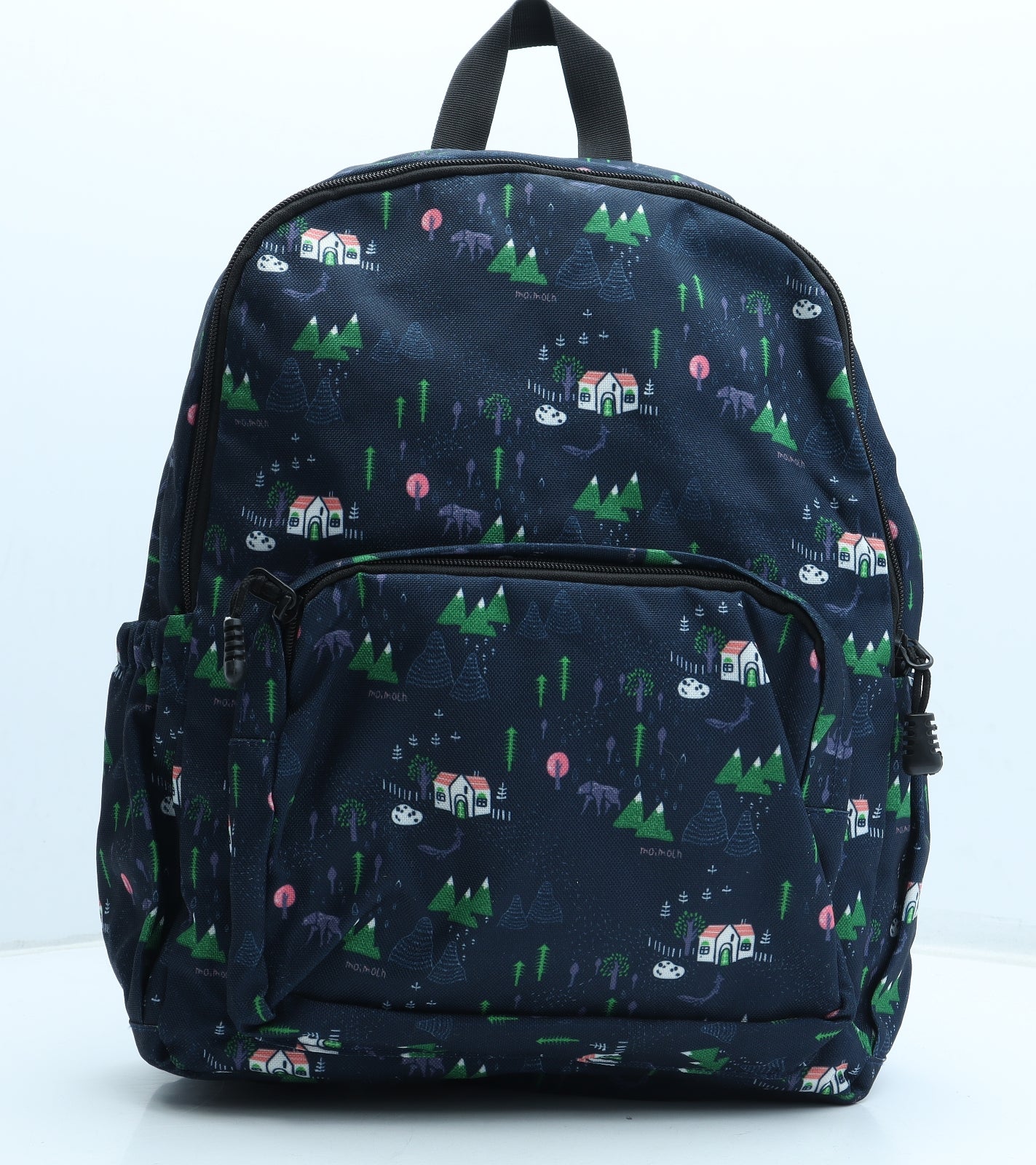 Moimoln Girls Multicoloured Geometric Polyester Backpack Size Large Zip