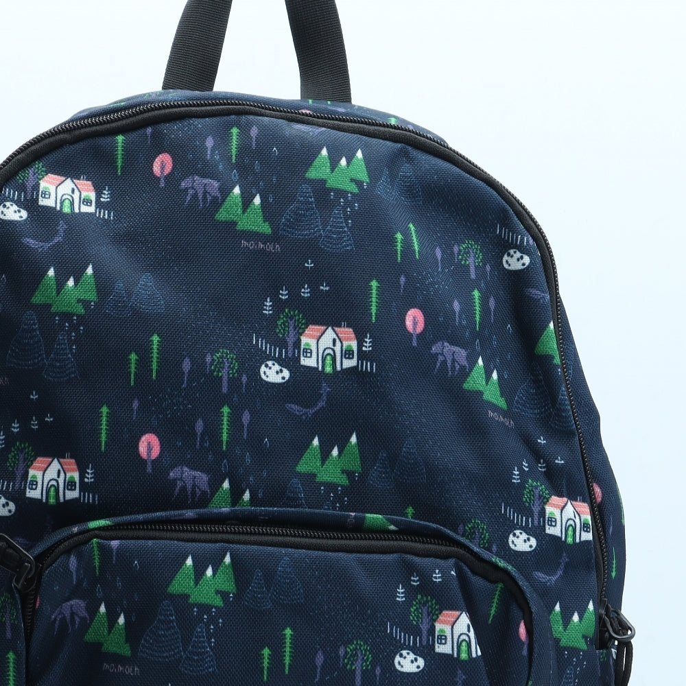 Moimoln Girls Multicoloured Geometric Polyester Backpack Size Large Zip