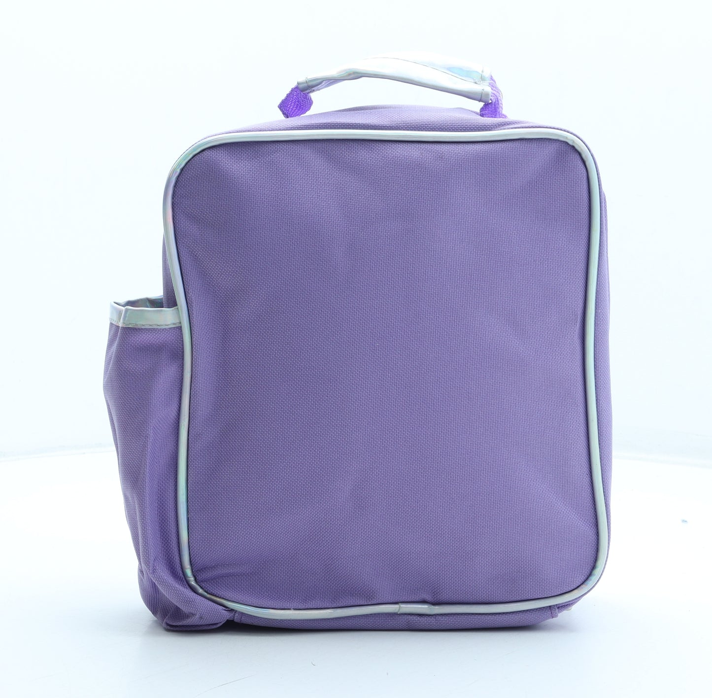 Preworn Girls Purple Geometric Polyester Top Handle Bag Size Small Zip - H Initial Lunch Bag