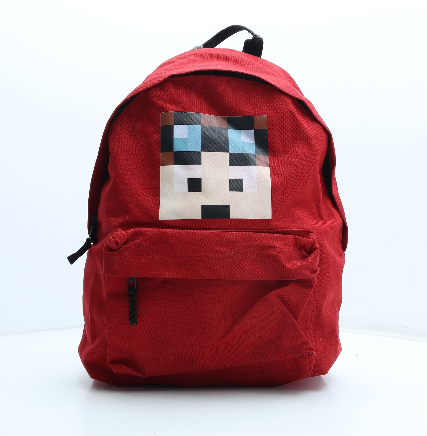 Bag Base Unisex Kids Red Polyester Backpack Size Large Zip - Minecraft