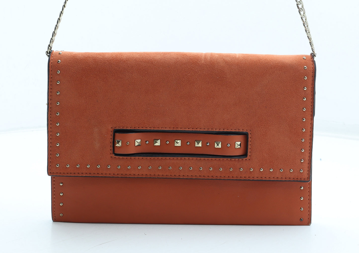 Topshop Womens Orange Polyester Clutch Size Small