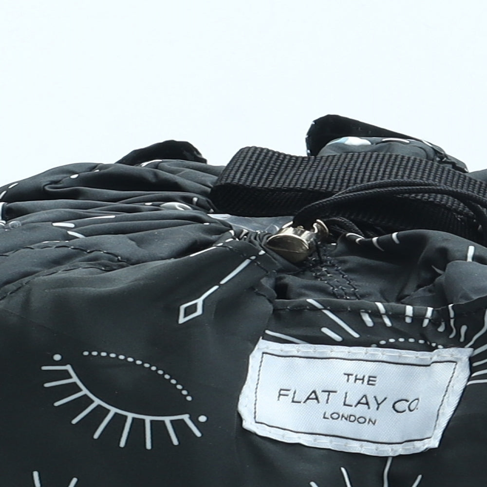 The Lay Flat Co Womens Black Geometric Polyester Pouch Size Small