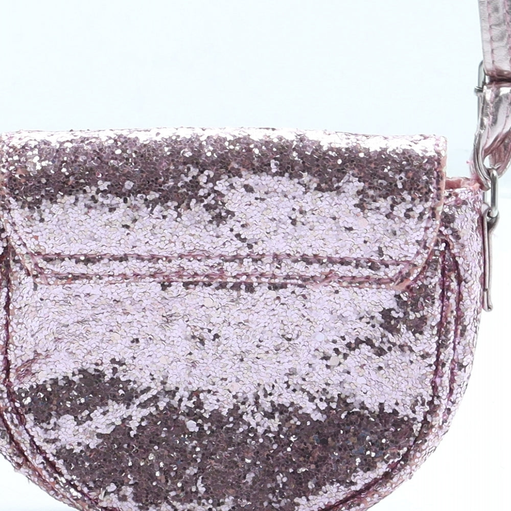 Accessorize Girls Pink Polyester Shoulder Bag Size Small Magnetic - Flower Detail