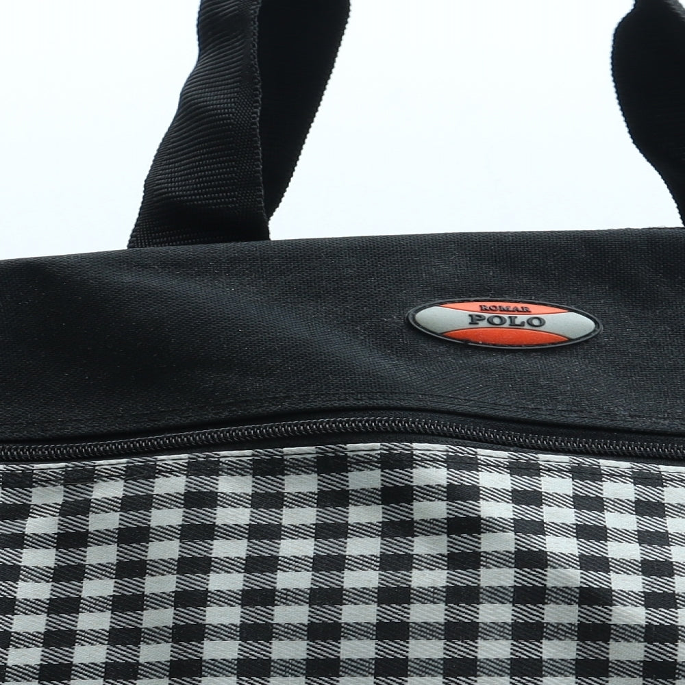 Romar Polo Mens Black Check Polyester Duffle Size Large