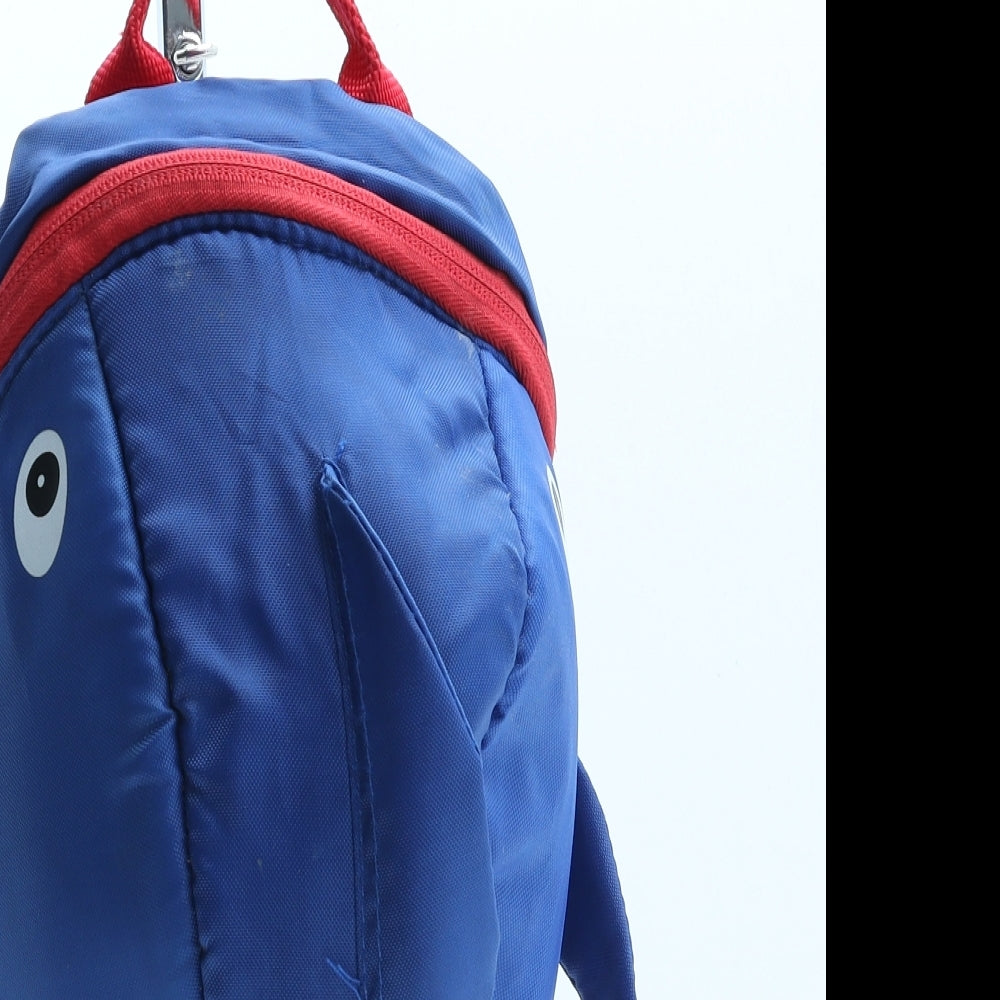 Preworn Boys Blue Polyester Backpack Size Small Zip - Shark