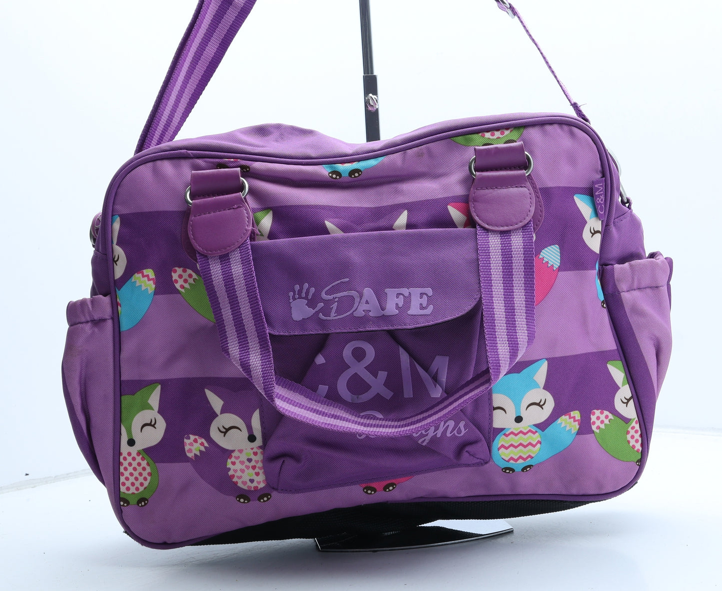 Preworn Womens Purple Geometric Polyester Crossbody Size Large - Fox