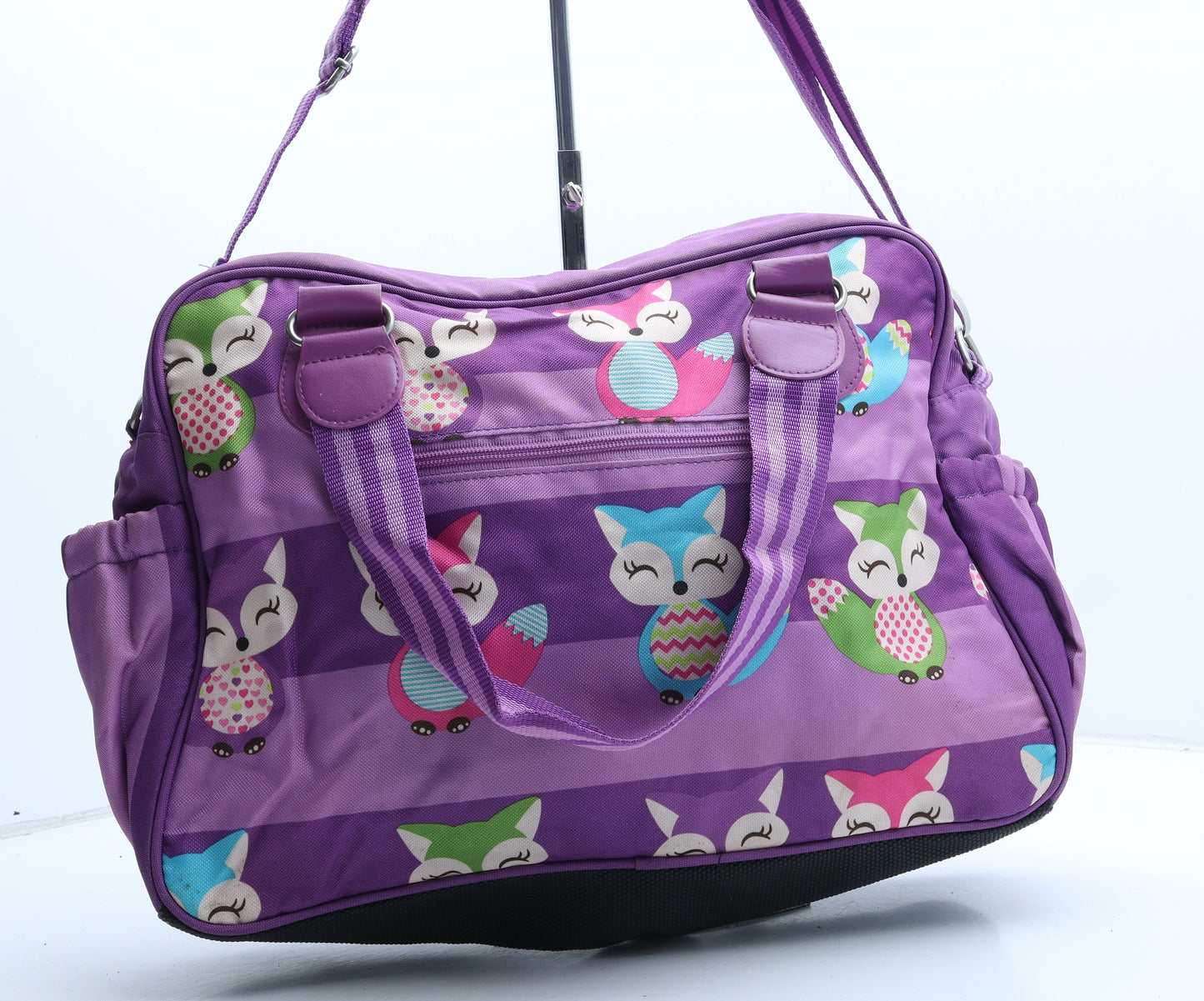 Preworn Womens Purple Geometric Polyester Crossbody Size Large - Fox