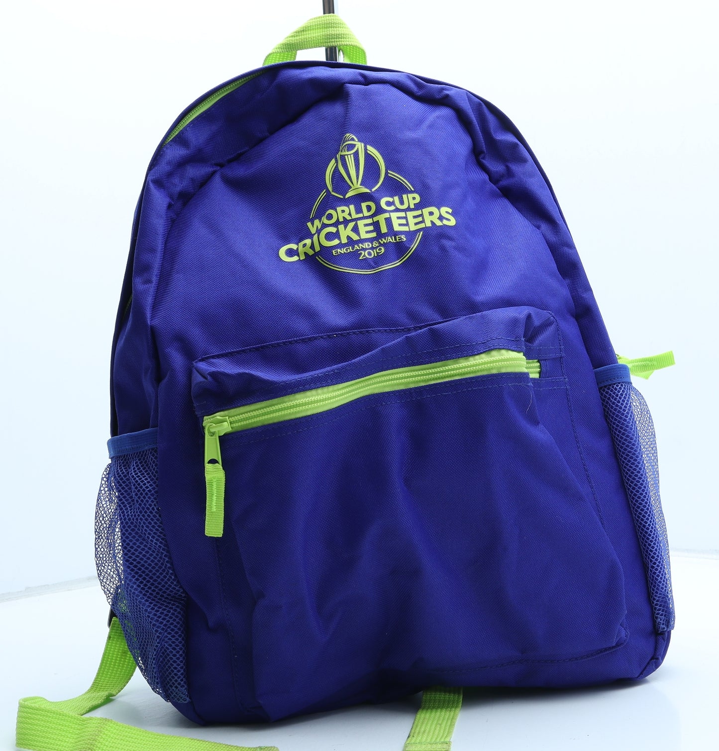 World Cup Cricketeers Boys Blue Polyester Backpack Size Large Zip