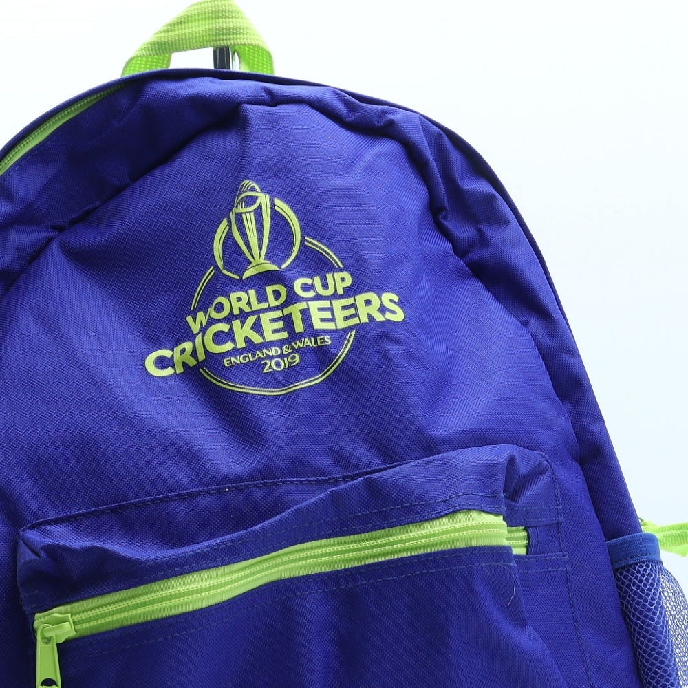 World Cup Cricketeers Boys Blue Polyester Backpack Size Large Zip