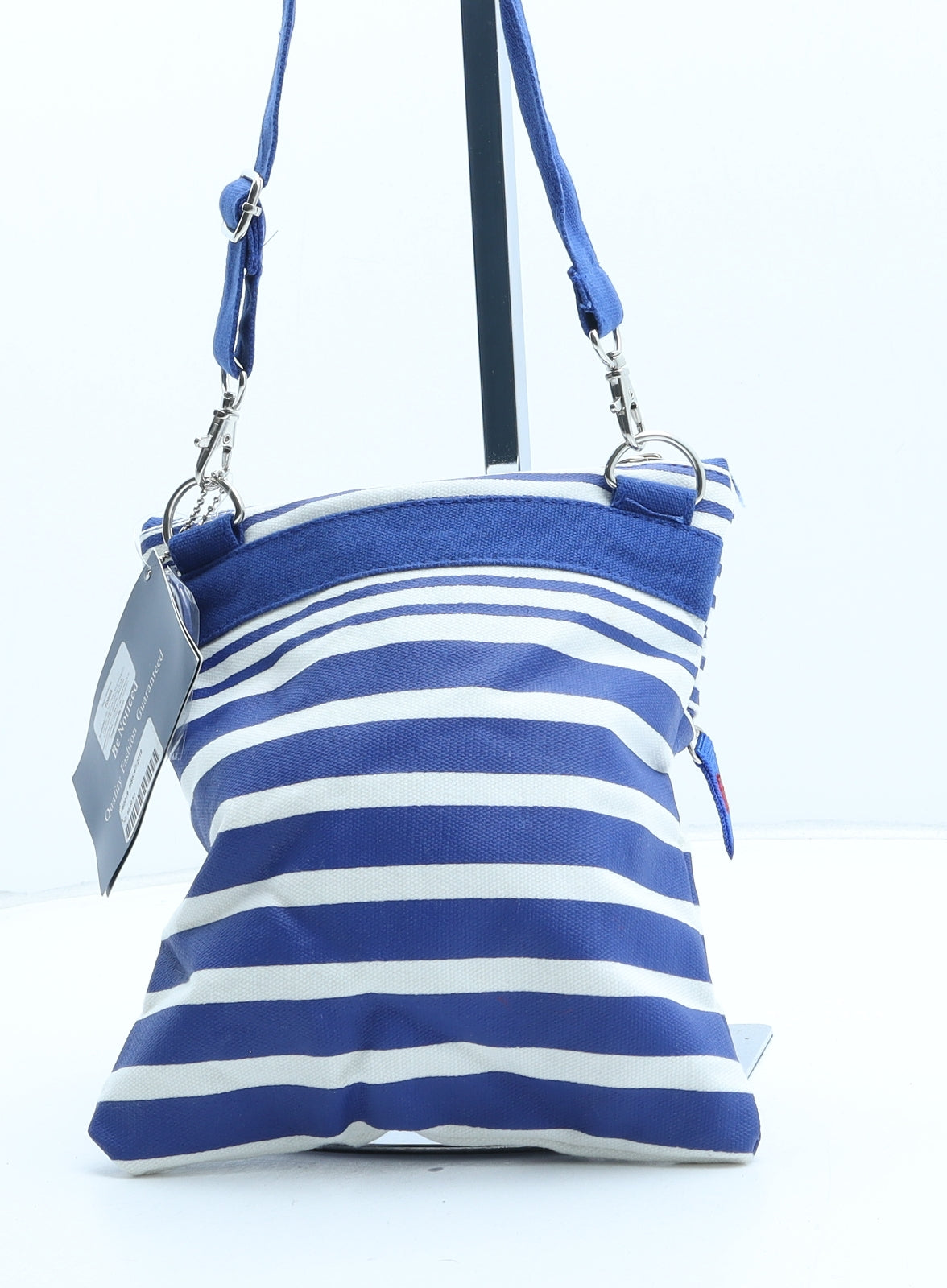 Robin Ruth Womens Blue Striped Polyester Tote Size Small