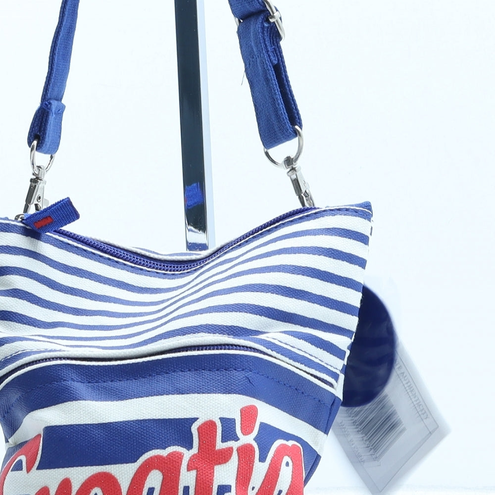 Robin Ruth Womens Blue Striped Polyester Tote Size Small