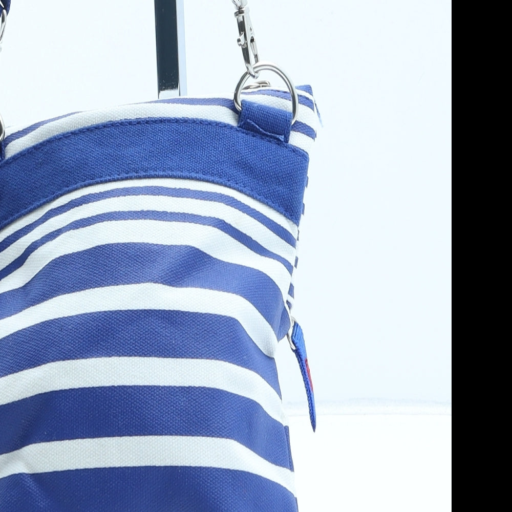 Robin Ruth Womens Blue Striped Polyester Tote Size Small