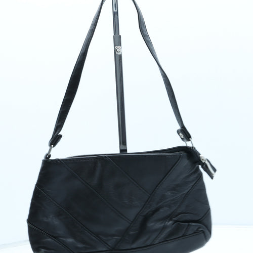 Preworn Womens Black Polyurethane Top Handle Bag Size Small