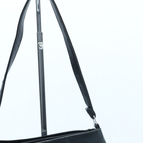 Preworn Womens Black Polyurethane Top Handle Bag Size Small