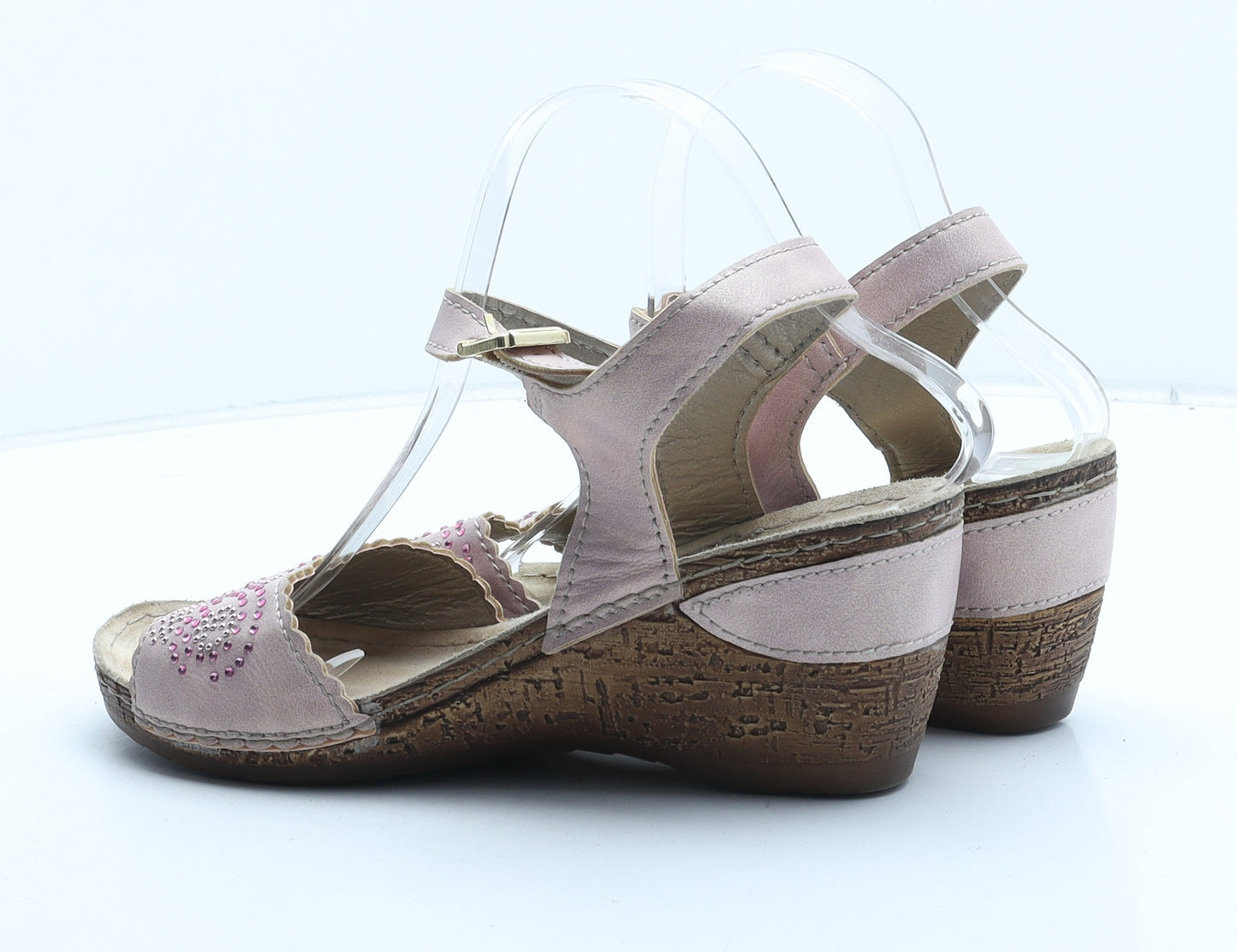 Marco Tozzi Womens Pink Leather Strappy Heel UK 8 41