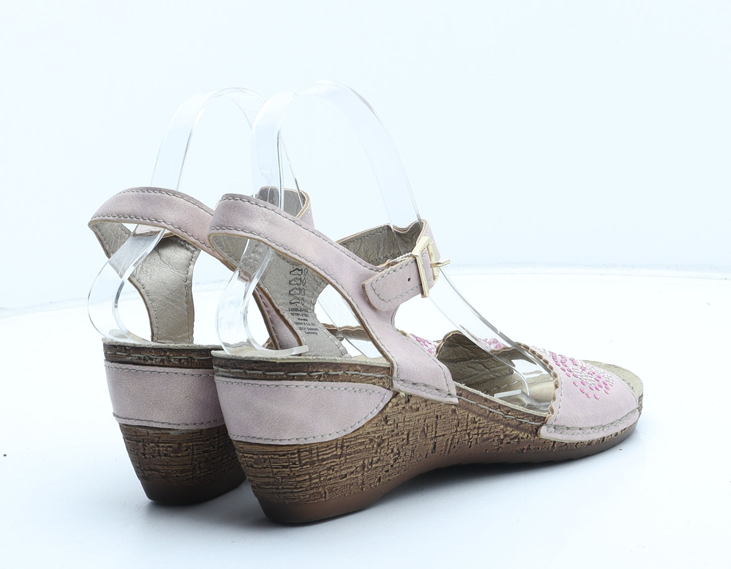 Marco Tozzi Womens Pink Leather Strappy Heel UK 8 41