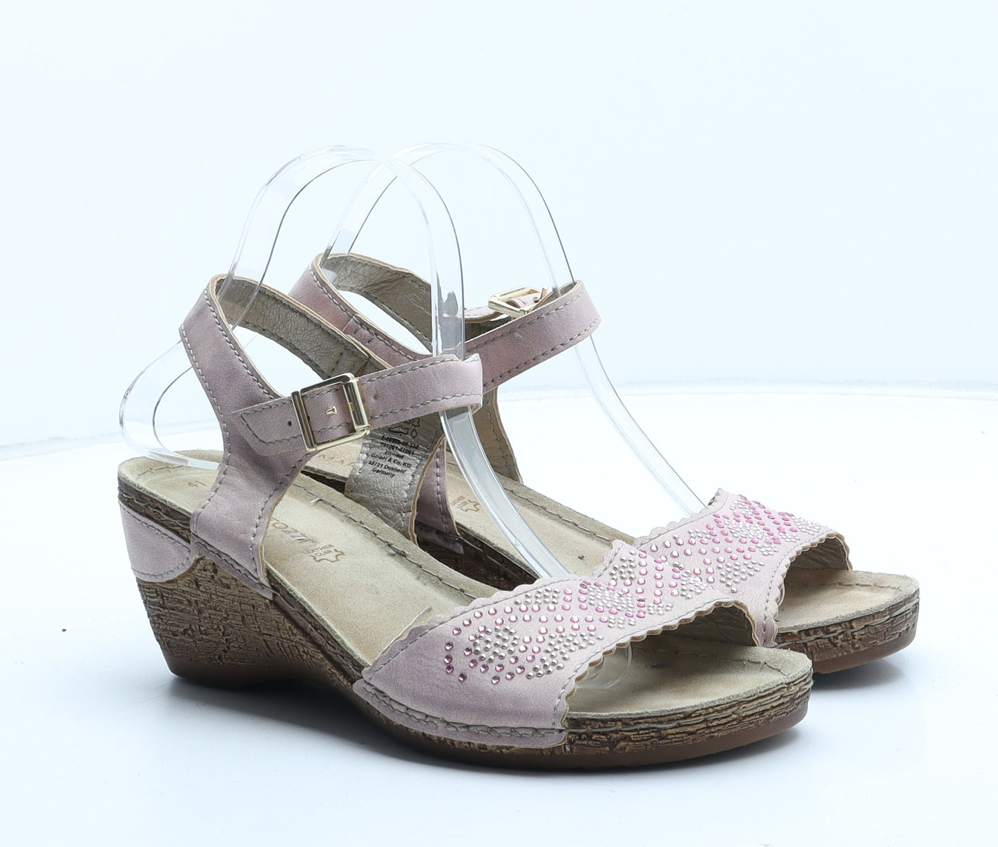 Marco Tozzi Womens Pink Leather Strappy Heel UK 8 41