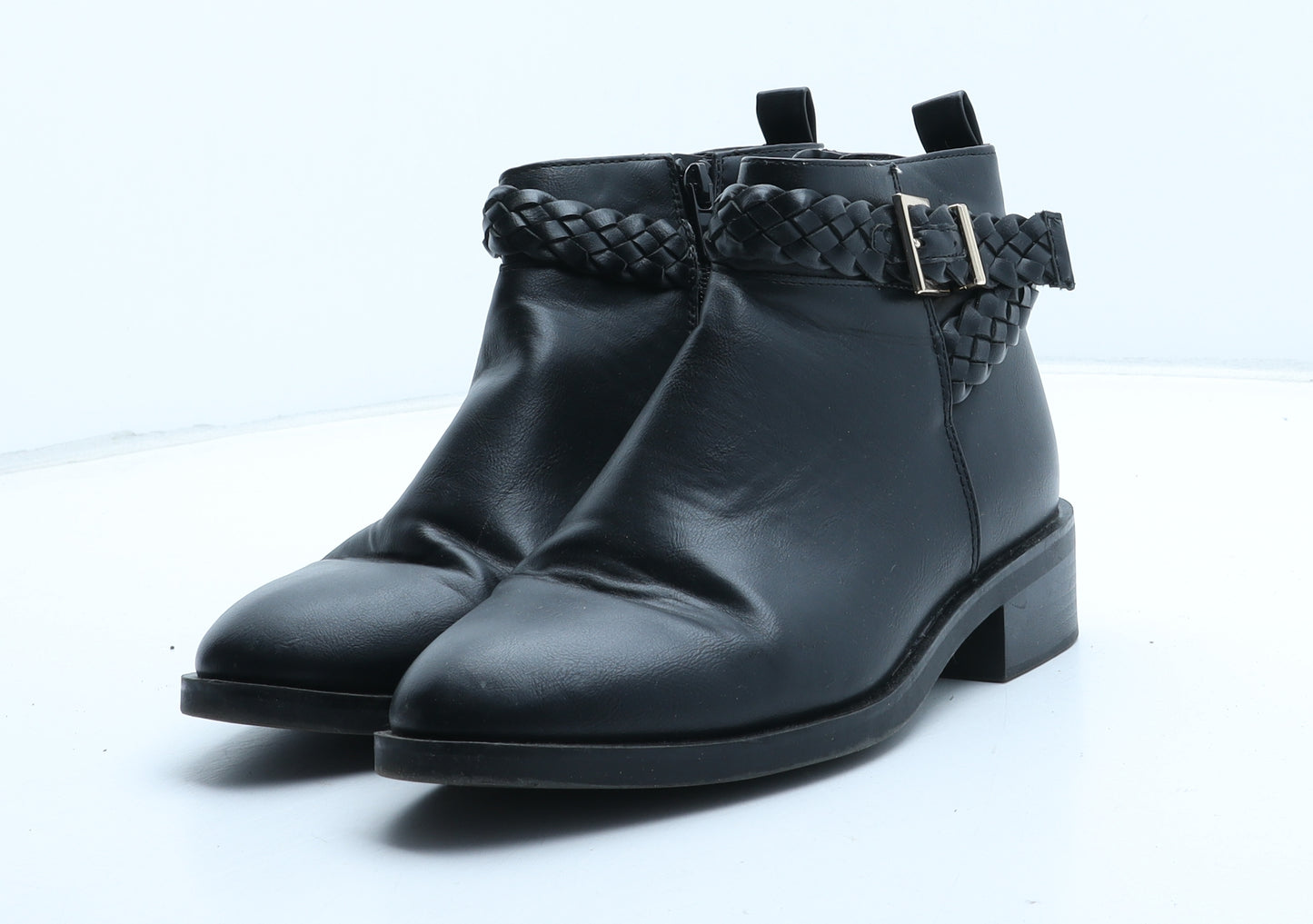 New Look Womens Black Synthetic Biker Boot UK 5