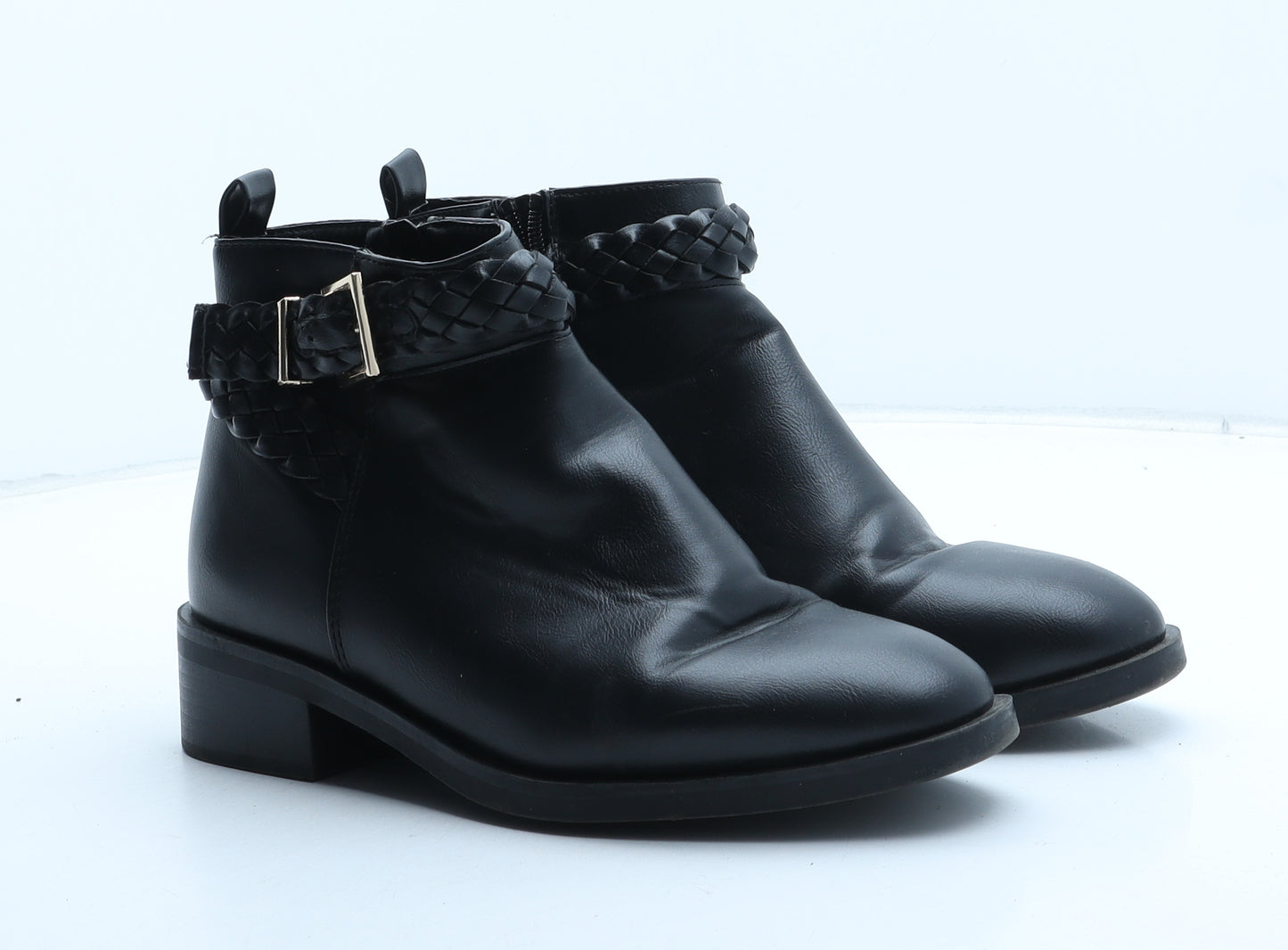 New Look Womens Black Synthetic Biker Boot UK 5