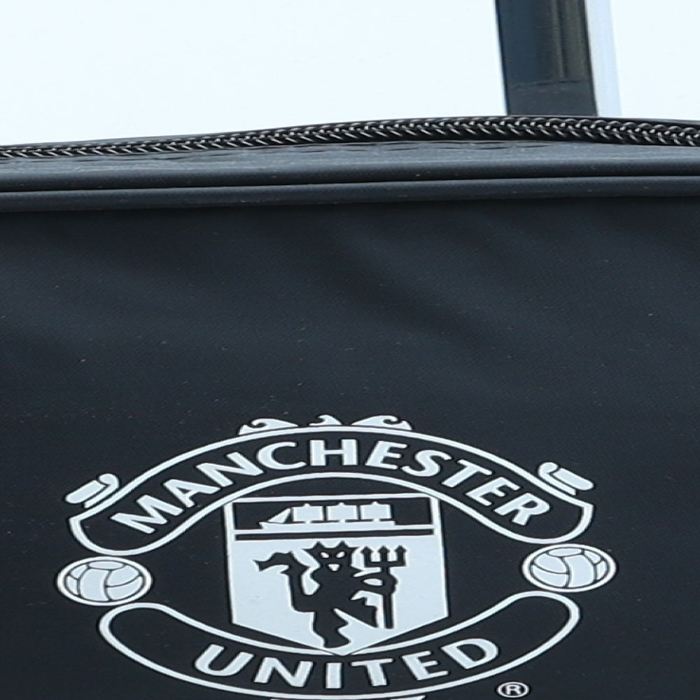 Manchester United Boys Black Polyester Top Handle Bag Size Medium Zip - Boot Bag