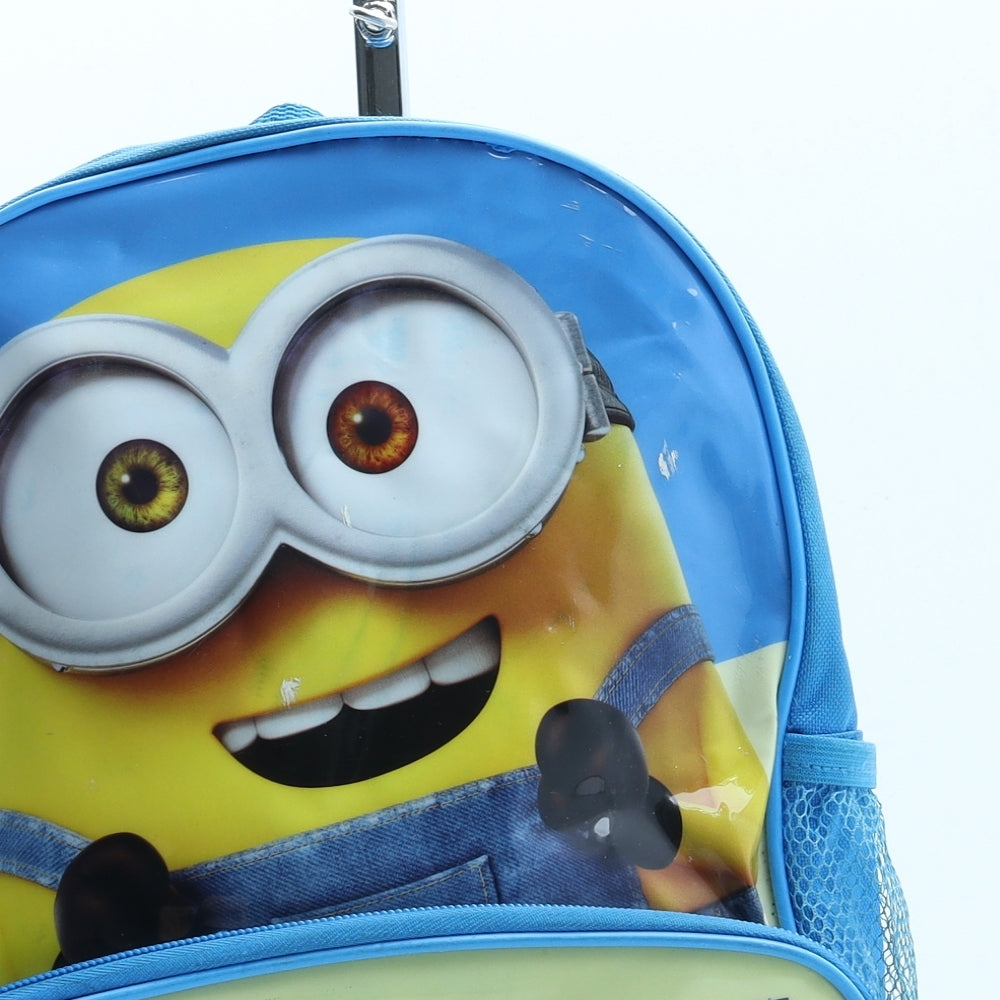 Minions Boys Blue Polyester Backpack Size Medium Zip