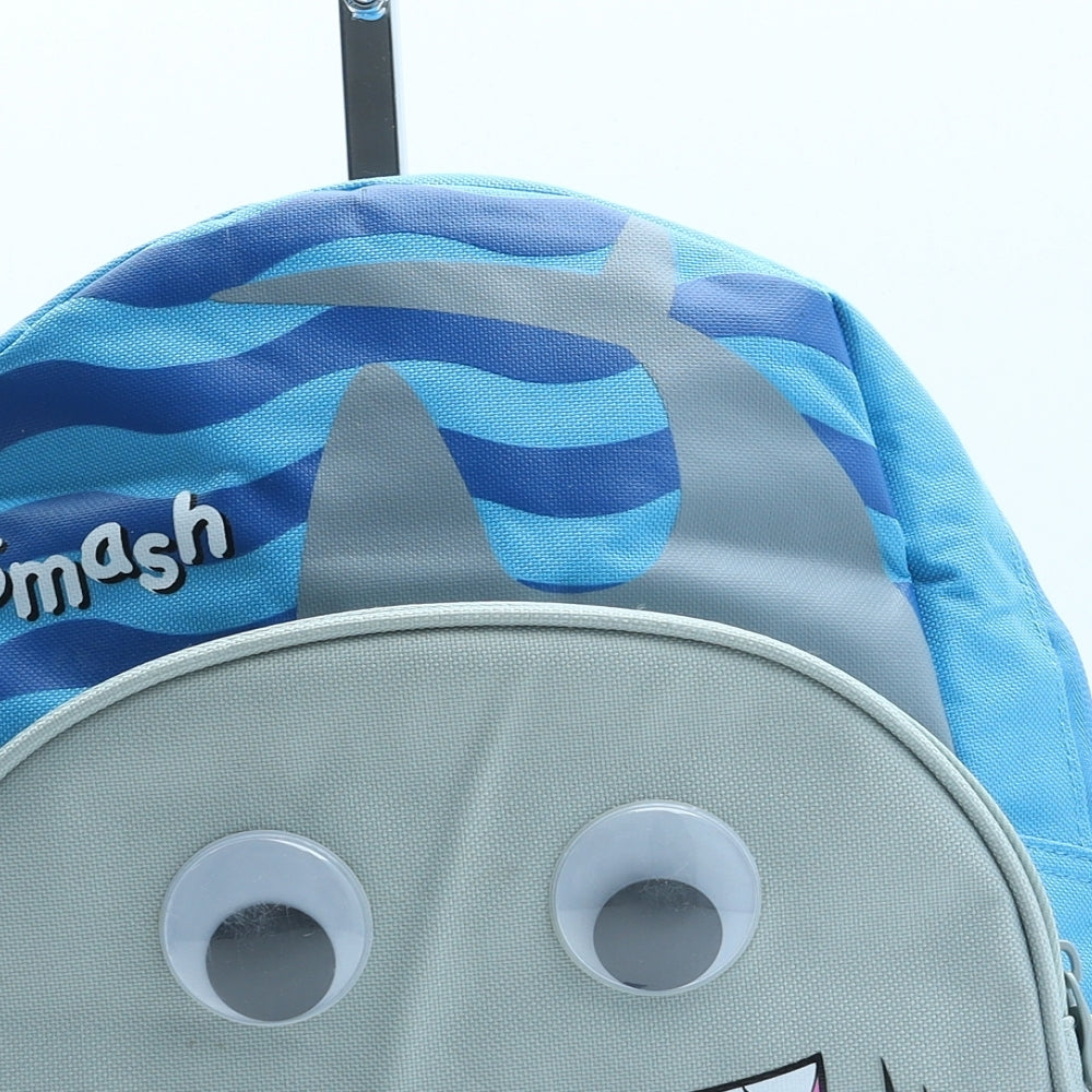 Blue IQ Boys Blue Polyester Backpack Size Medium Zip - Shark