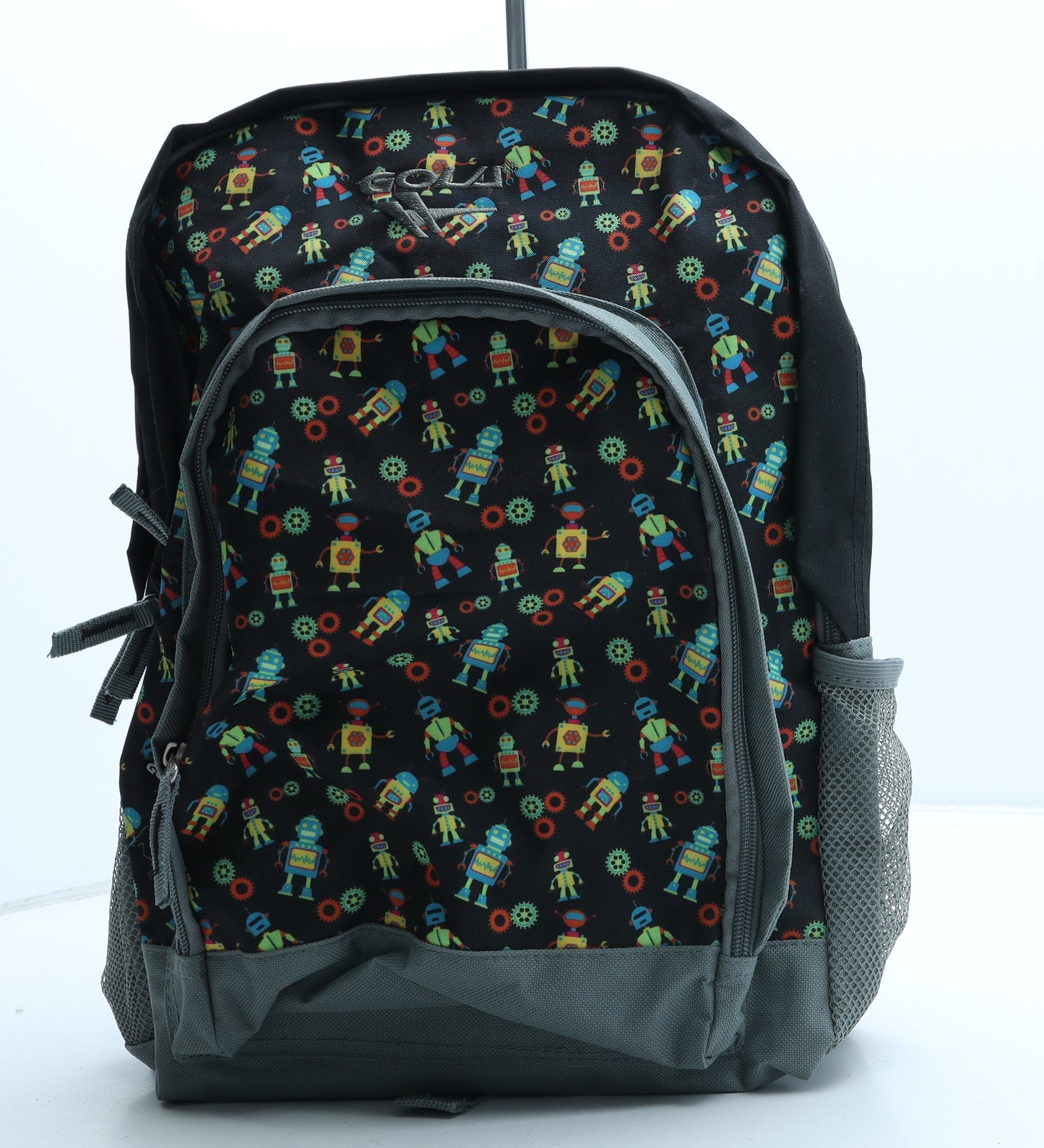 Gola Boys Black Geometric Polyester Backpack Size Medium Zip - Robot