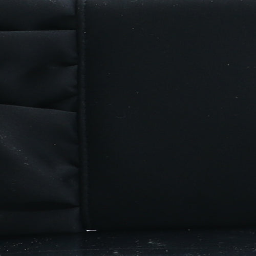 Preworn Womens Black Polyurethane Clutch Size Small - Flower Detail