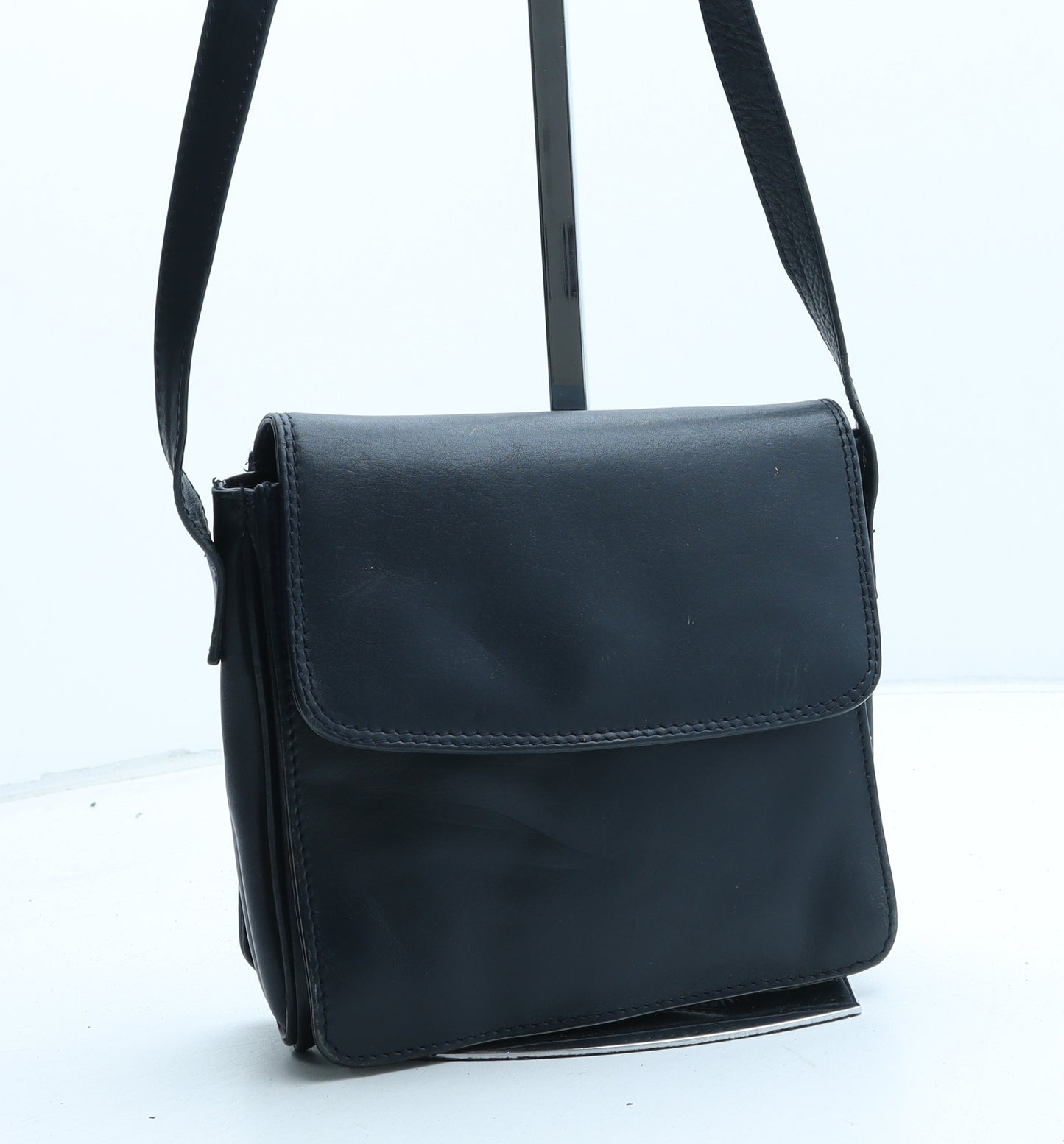 Prewron Womens Blue Polyurethane Crossbody Size Small