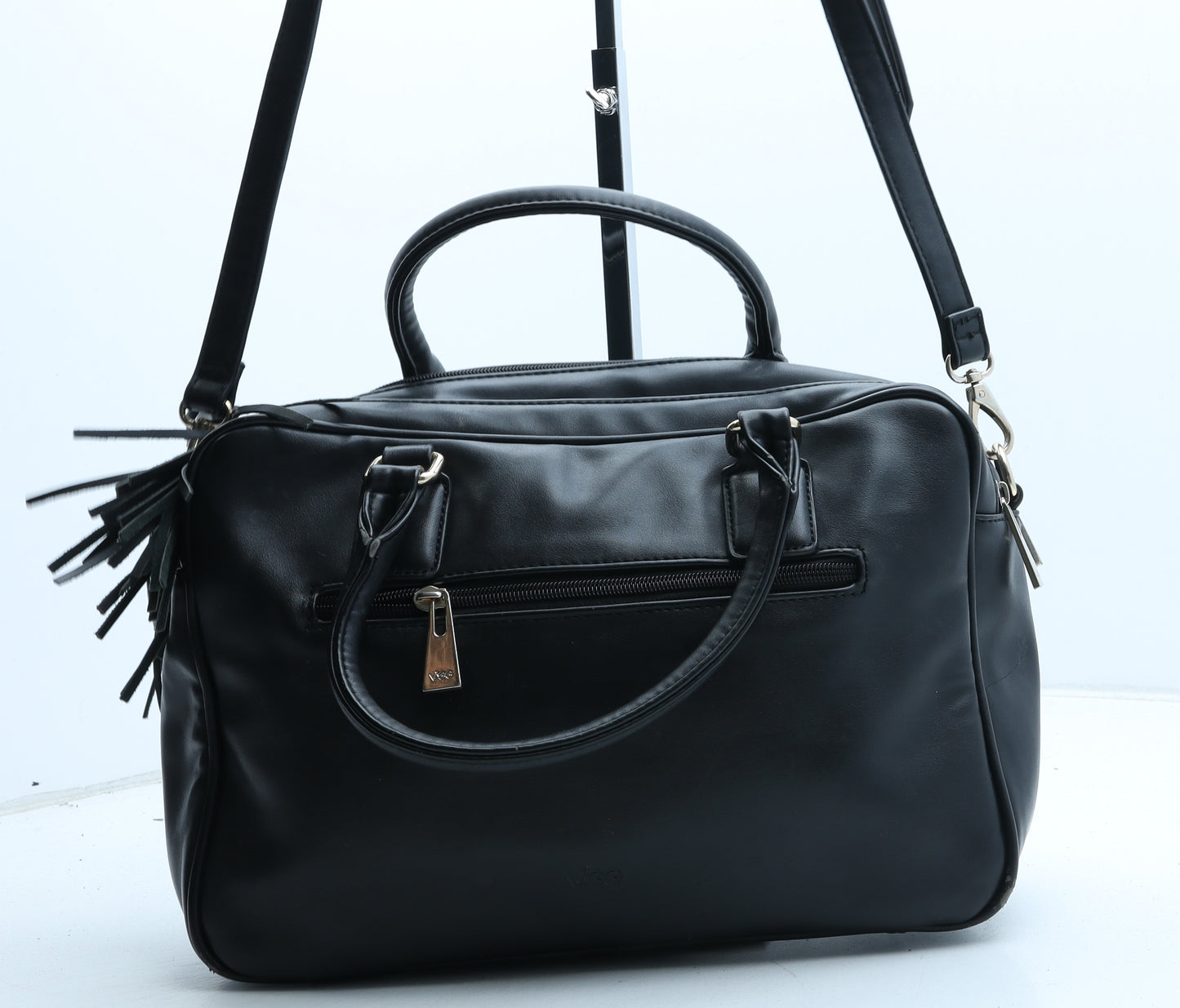 Vagg Womens Black Polyurethane Hobo Bag Size Medium