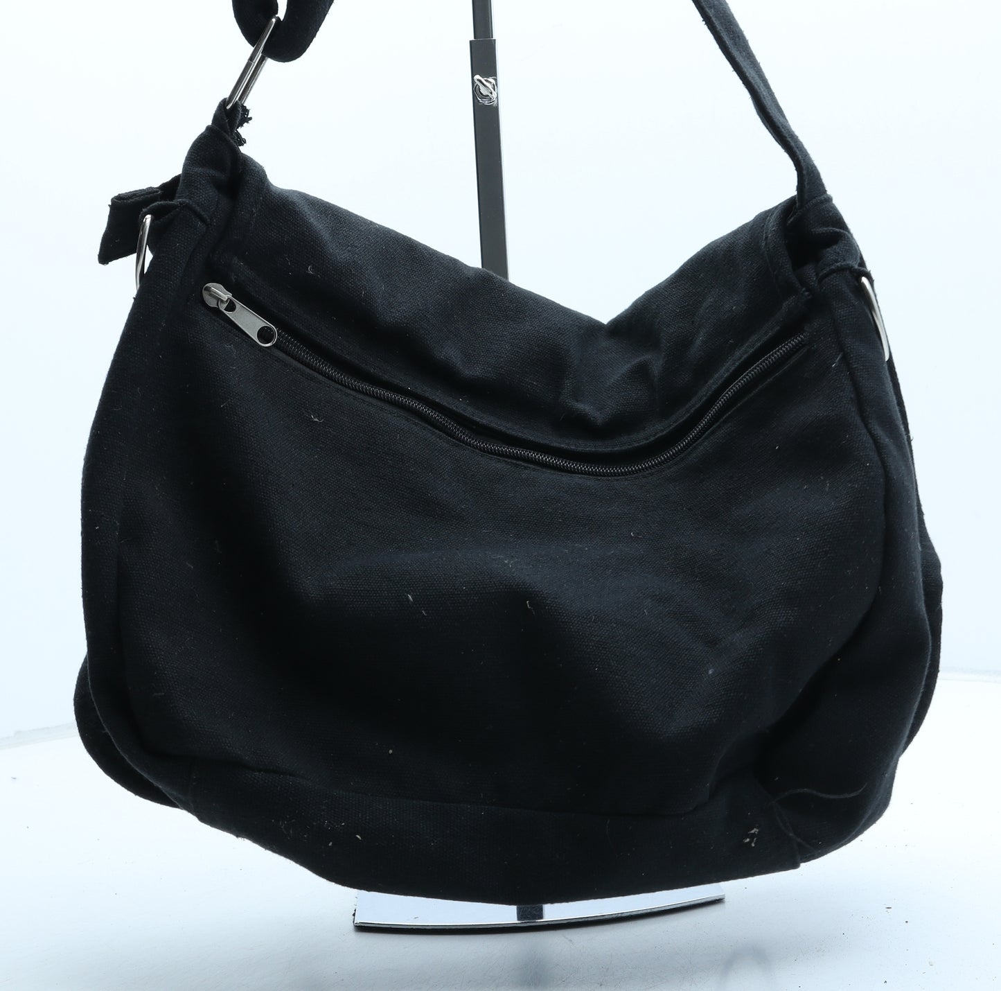 Everything Must Go Womens Black Polyester Crossbody Size Medium - Skull Print Chain Detail