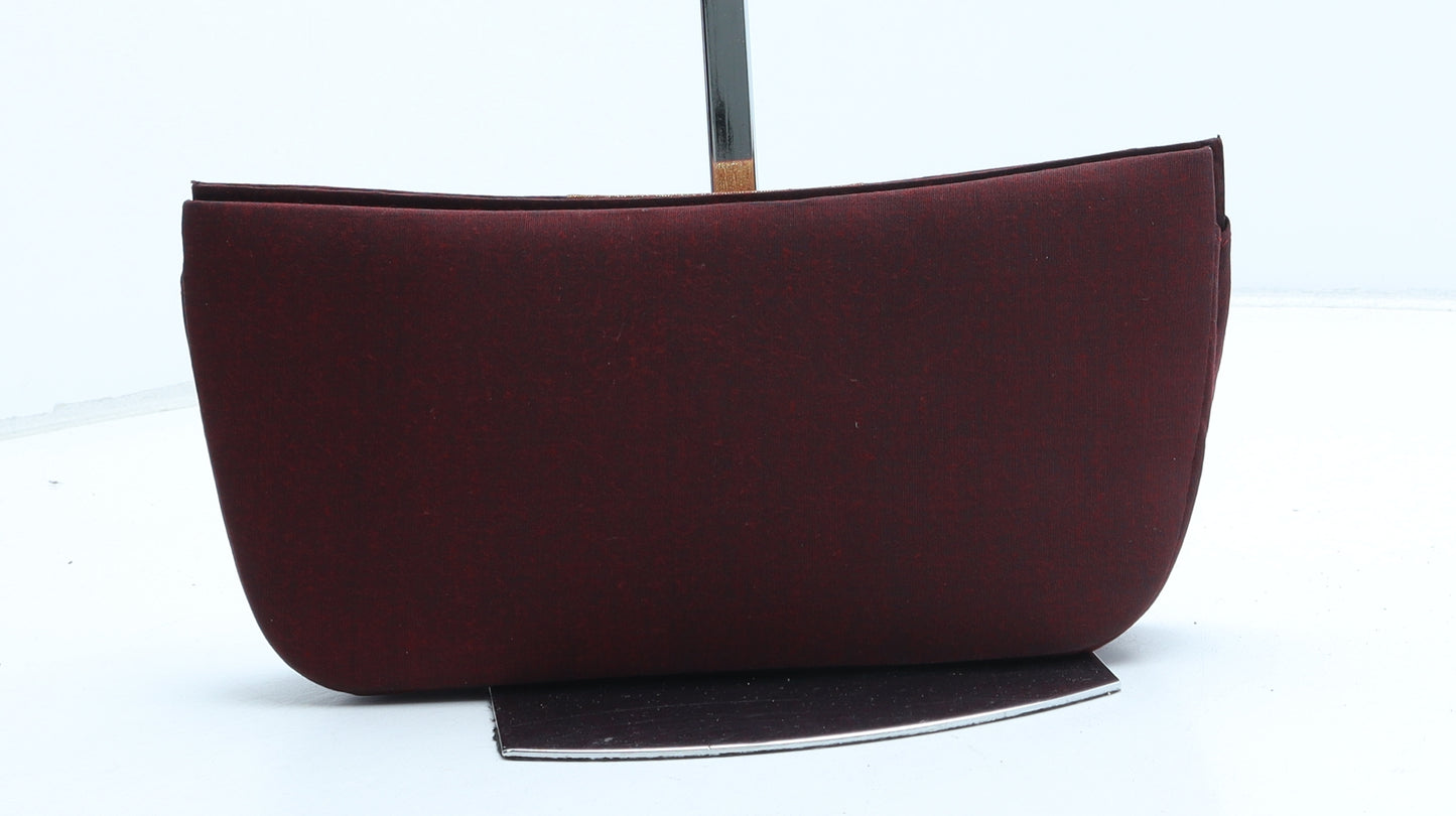 Preworn Womens Red Geometric Polyester Clutch Size Small