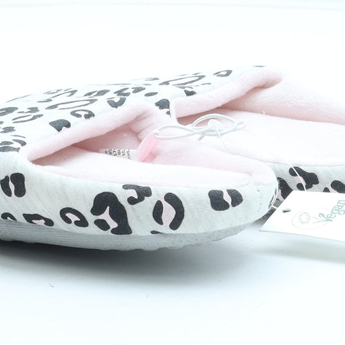 George Girls Grey Animal Print Polyester Slip On Slipper UK 11 - Leopard Print