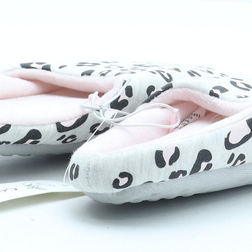 George Girls Grey Animal Print Polyester Slip On Slipper UK 11 - Leopard Print