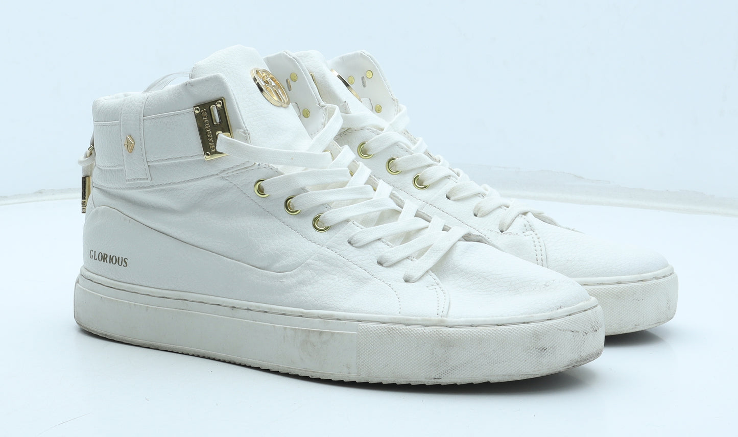 Glorious Mens White Synthetic Trainer UK 10 44 US 11