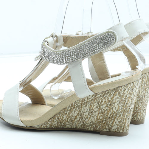 Encore Womens Beige Polyurethane Slingback Sandal UK