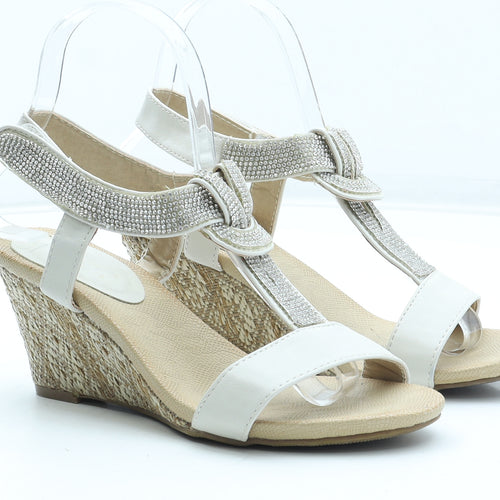 Encore Womens Beige Polyurethane Slingback Sandal UK