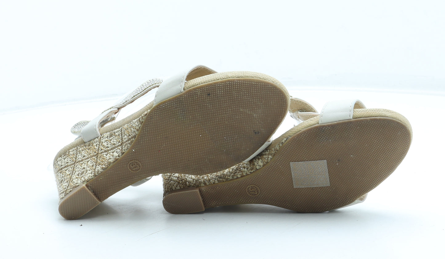 Encore Womens Beige Polyurethane Slingback Sandal UK