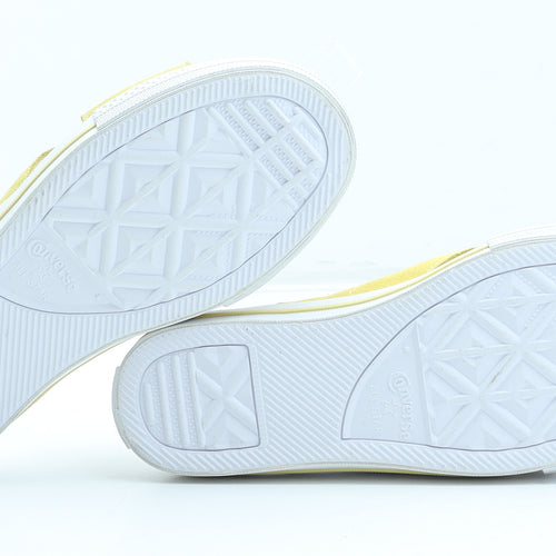 Converse Womens Yellow Leather Slip On Sandal UK - Star Detail