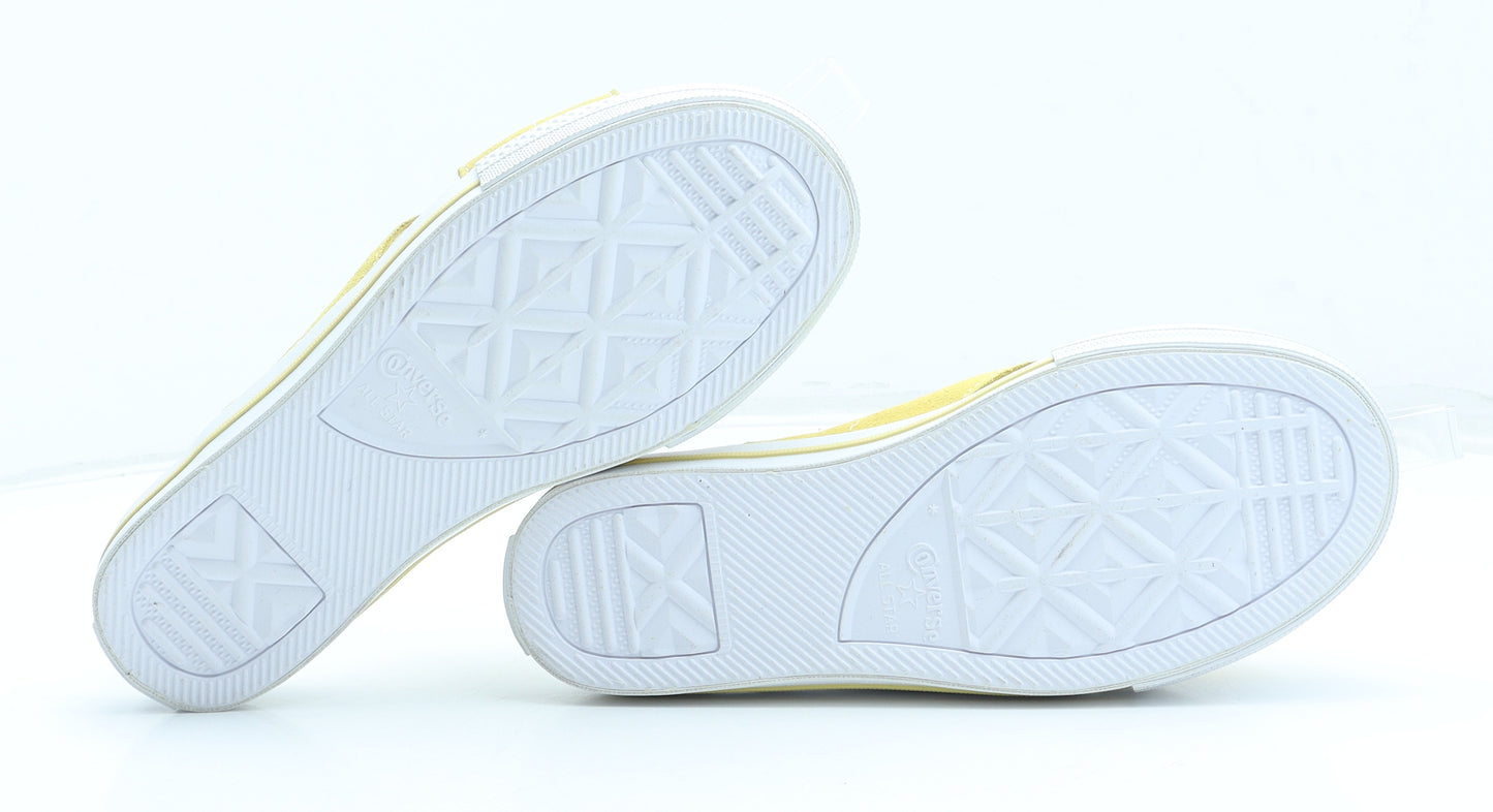 Converse Womens Yellow Leather Slip On Sandal UK - Star Detail