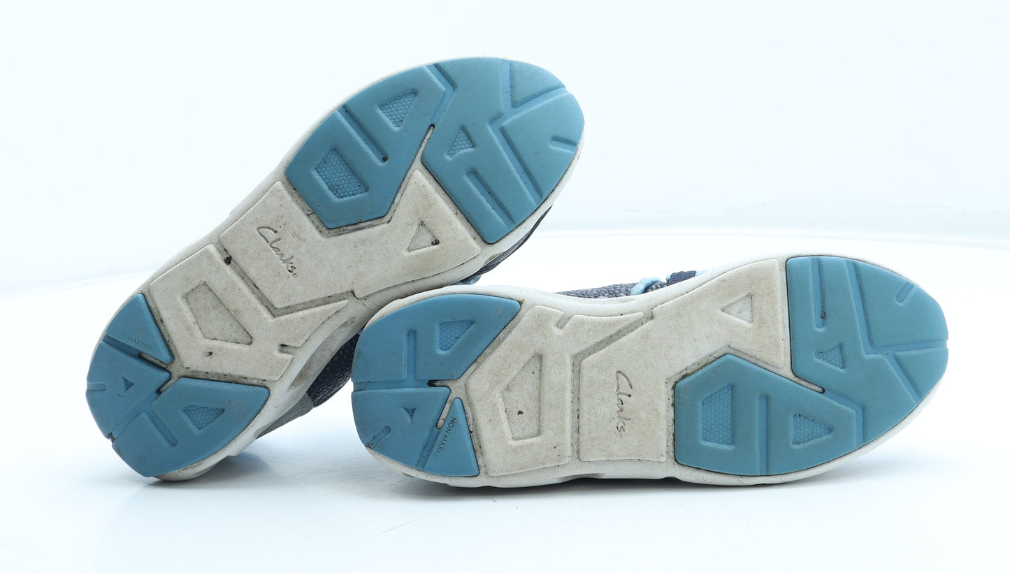 Clarks Boys Blue Polyester Trainer UK 1.5 33.5