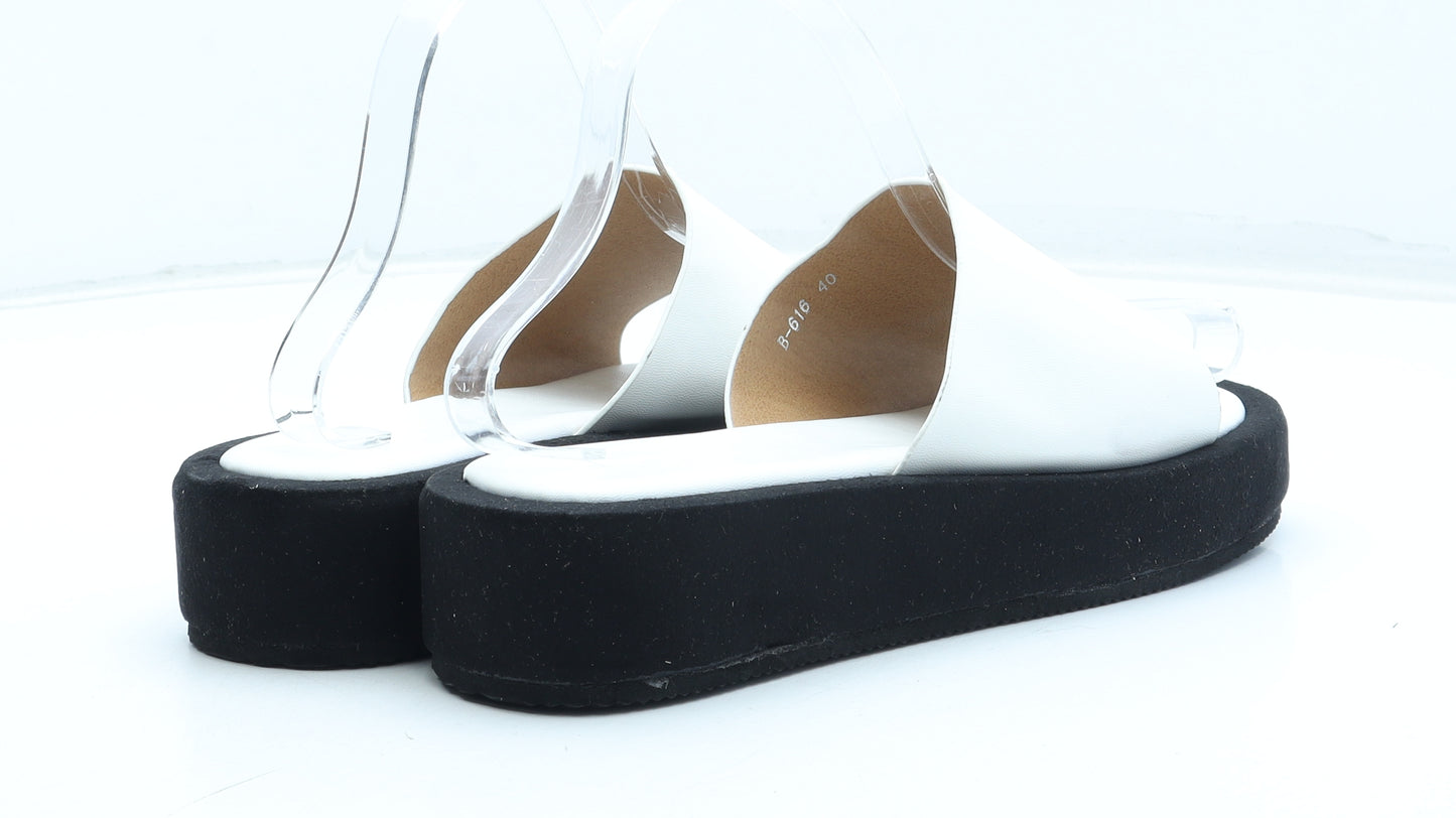 Bellucci Womens White Synthetic Slip On Sandal UK