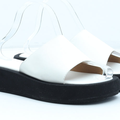 Bellucci Womens White Synthetic Slip On Sandal UK